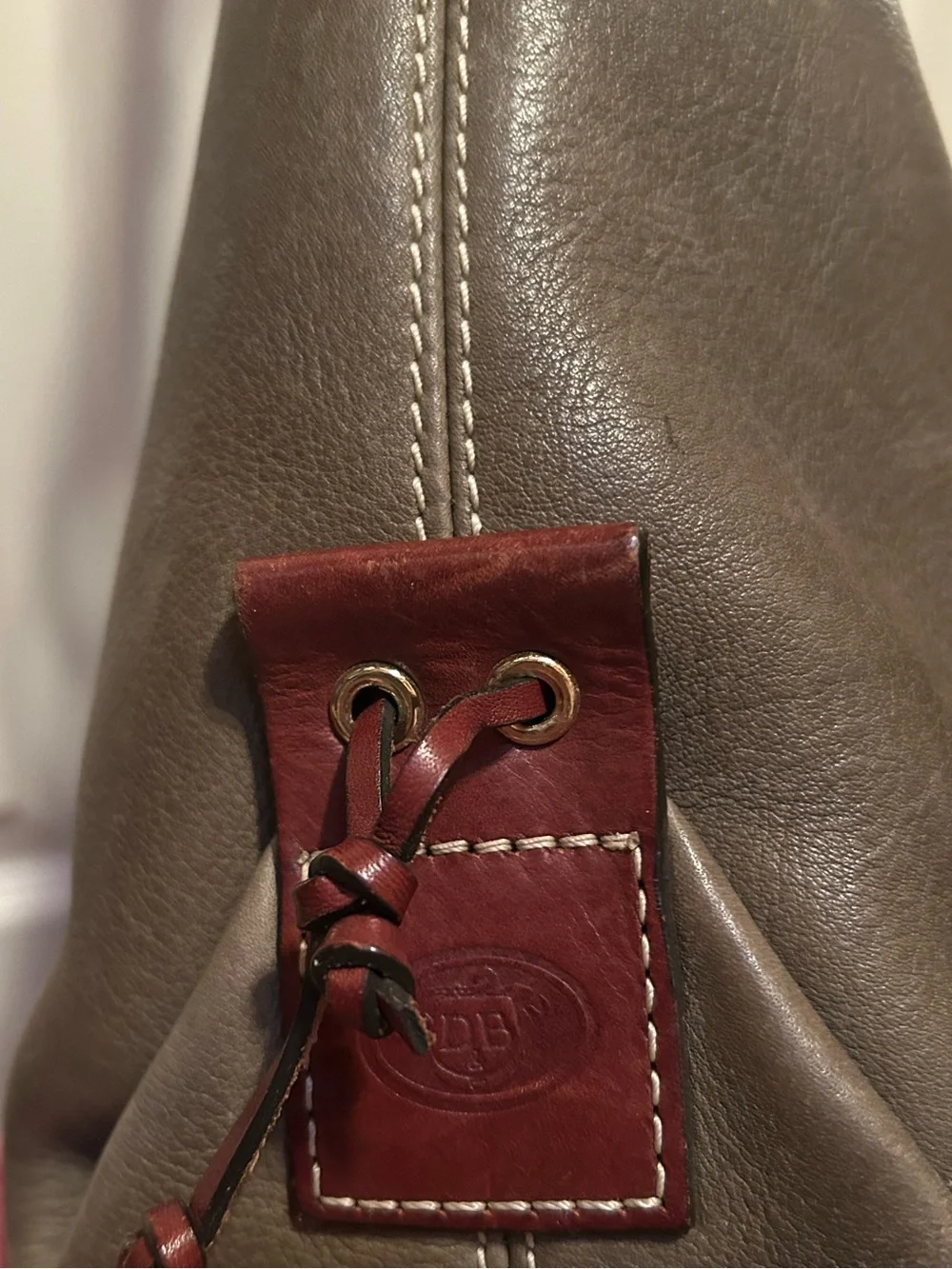 Dooney & Bourke Olive Sage Pebbled Leather Hobo Bag #J1067919; 9”D 16”W 11”
